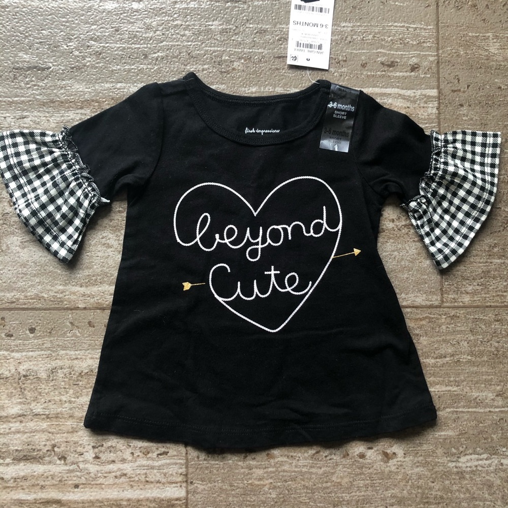 Infant Girls First Impressions Short Sleeve Heart T-shirt size 3-6 Months